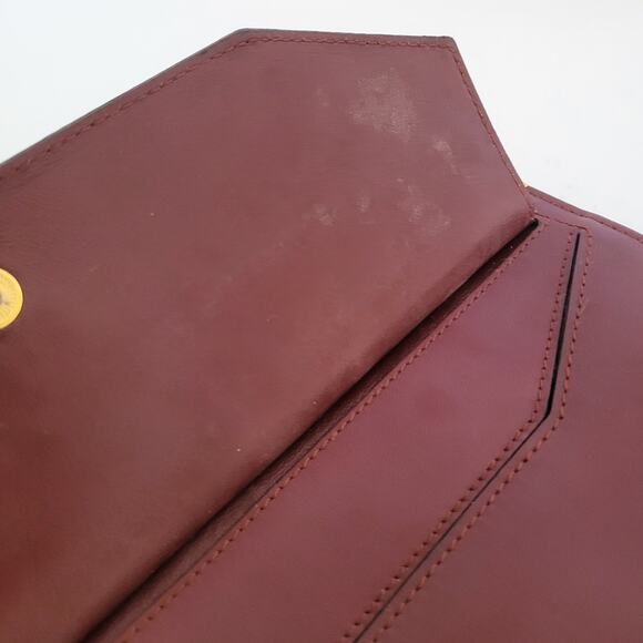 Cartier Must Line Vintage Wristlet Clutch Bordeaux Red Leather Zip Bag Unisex - Picture 9 of 12